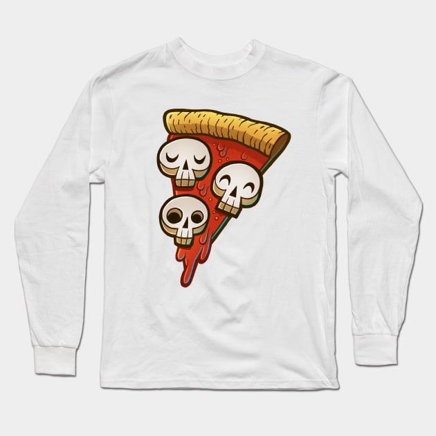 Pizza Skullgioni Long Sleeve T-Shirt by RemcoBakker